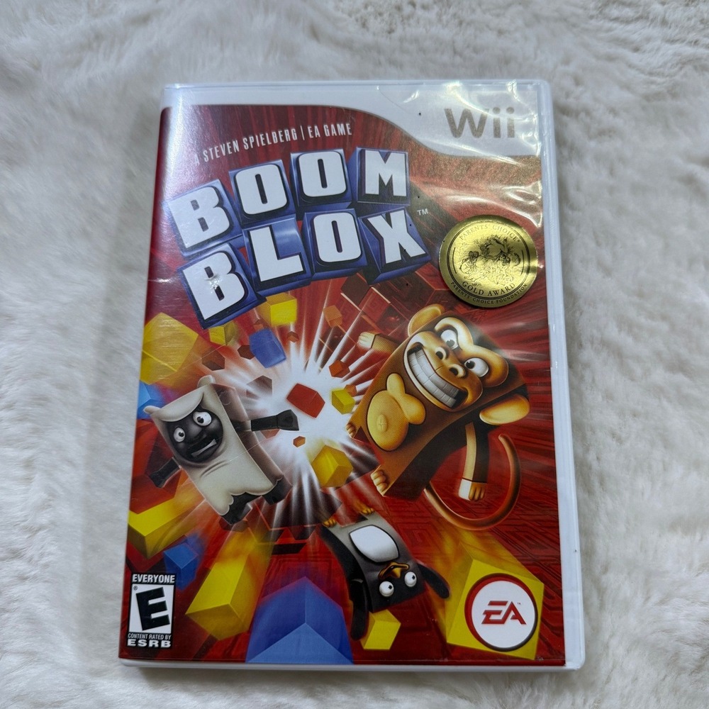 EA Boom Blox Nintendo Wii Game White Steven Spielberg Puzzle Action Multiplayer